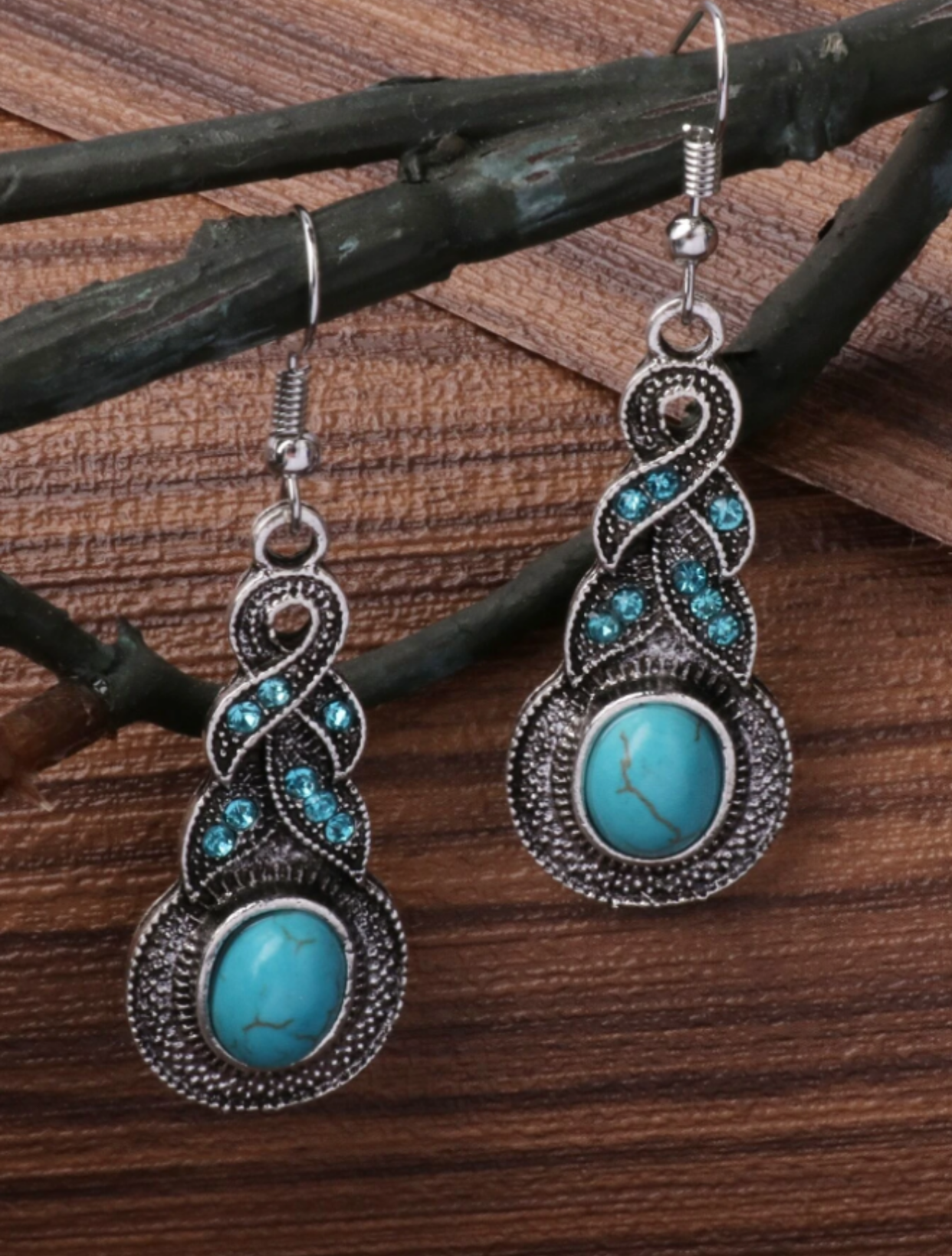 Turquoise Stone Dangling Earrings