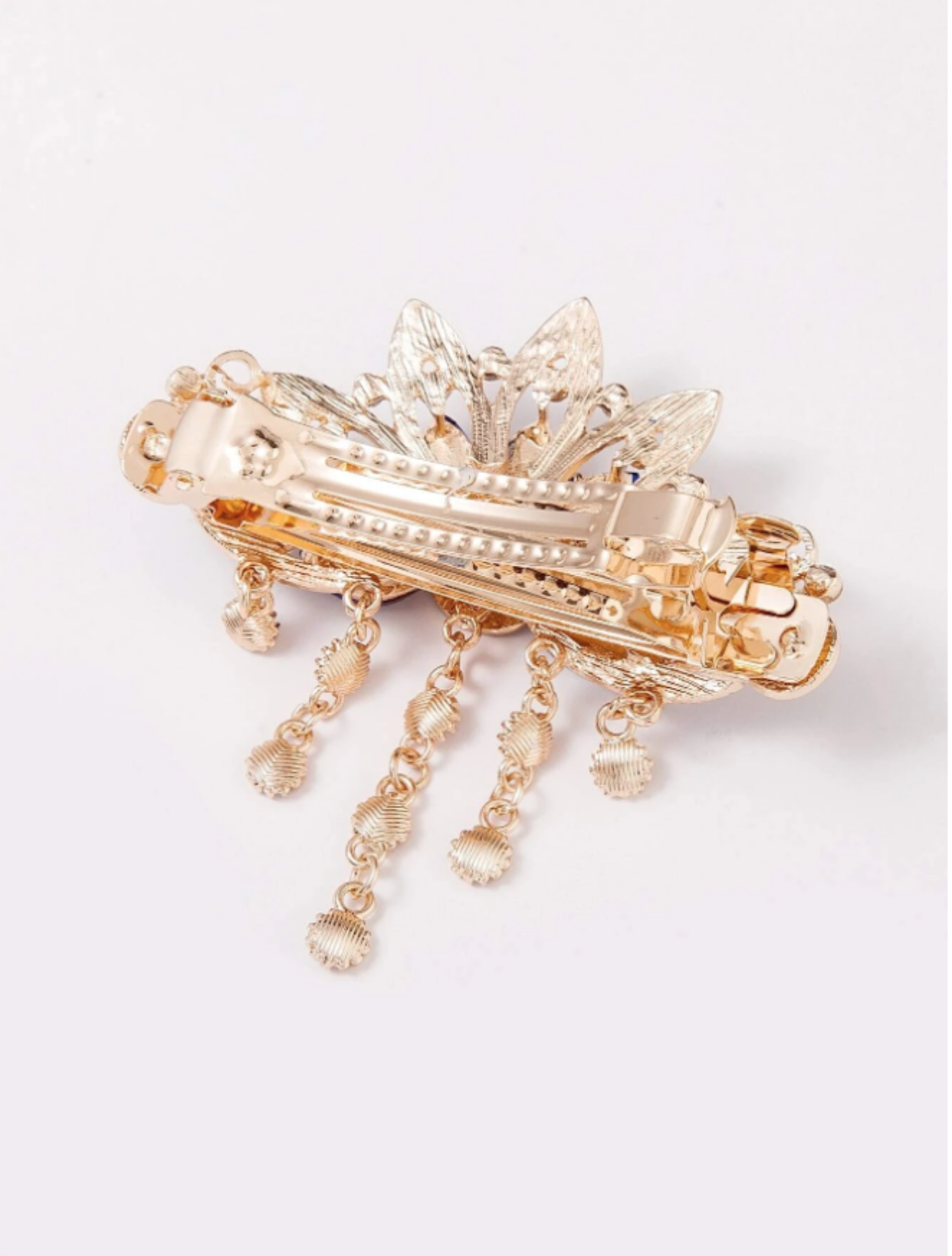 Rhinestone & Peacock French Clip
