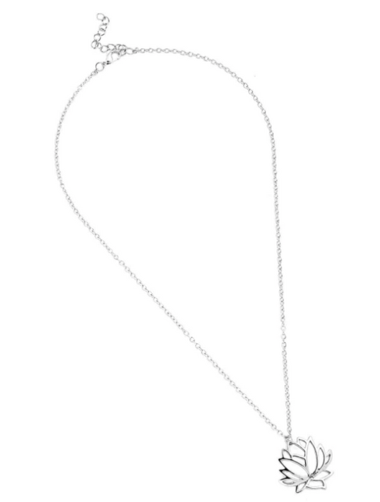 Hollow Lotus Pendant Necklace