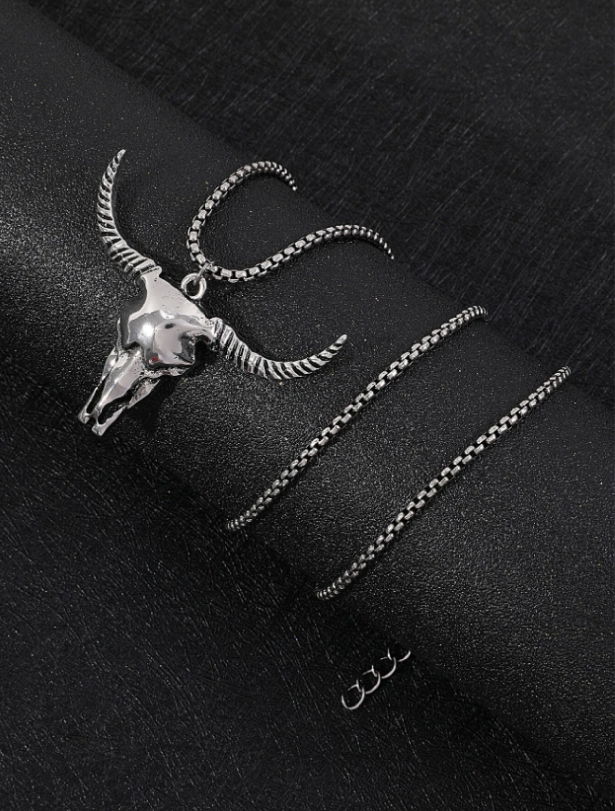 Men Cattle Head Charm Necklace