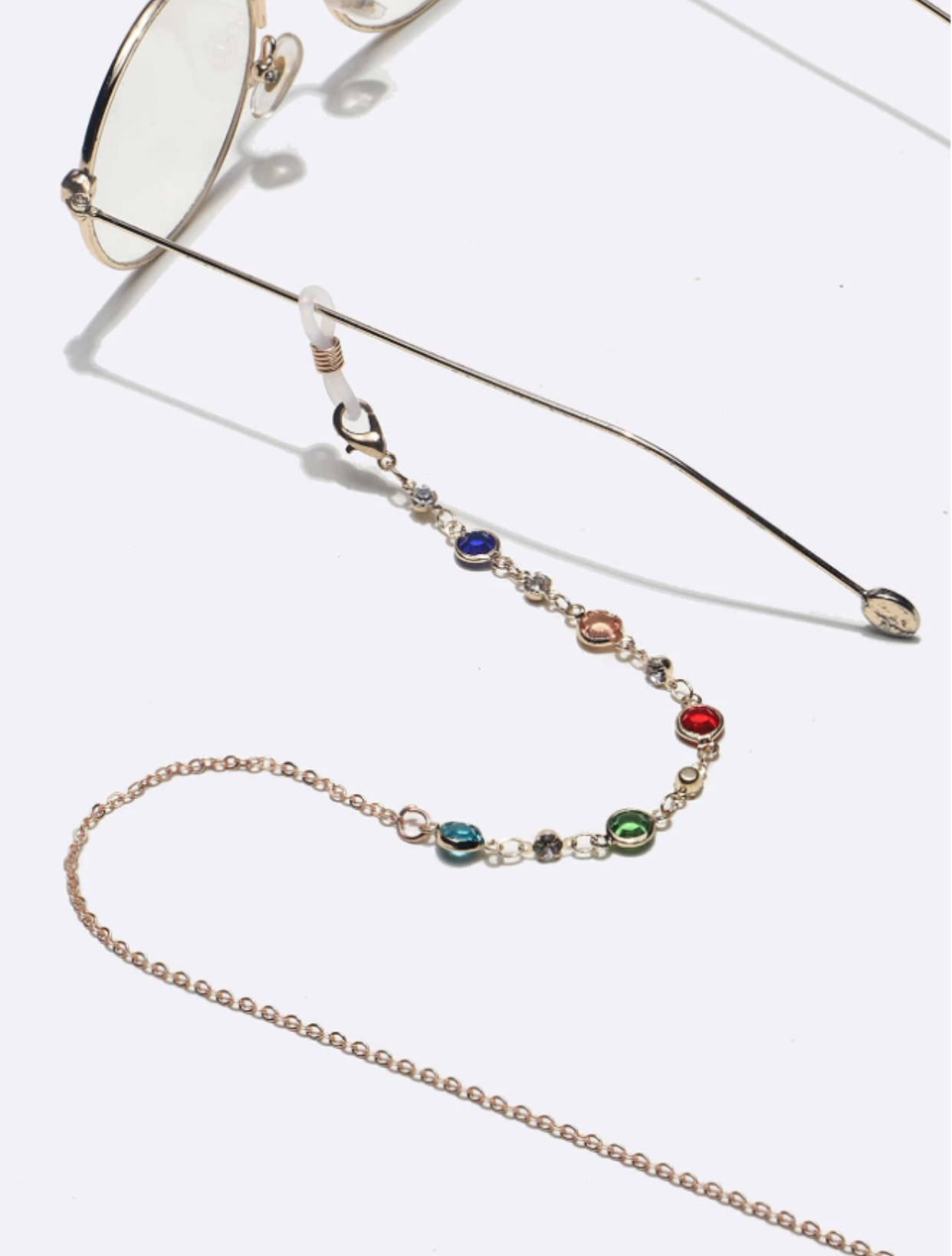 Multi Colour Rhinestone Glasses Chain