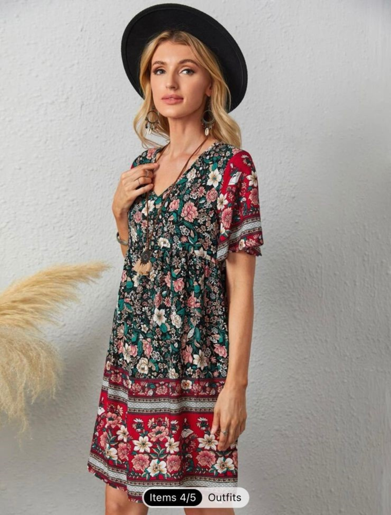 Floral Print Smock dress