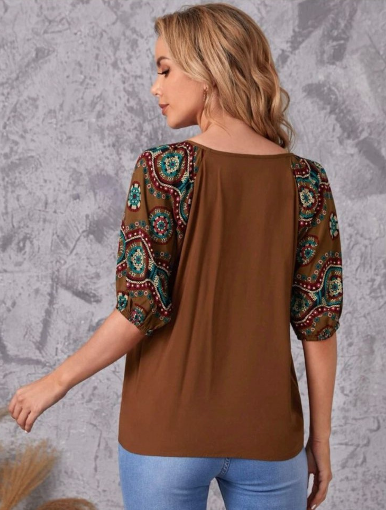 Brown Raglan Sleeve Top