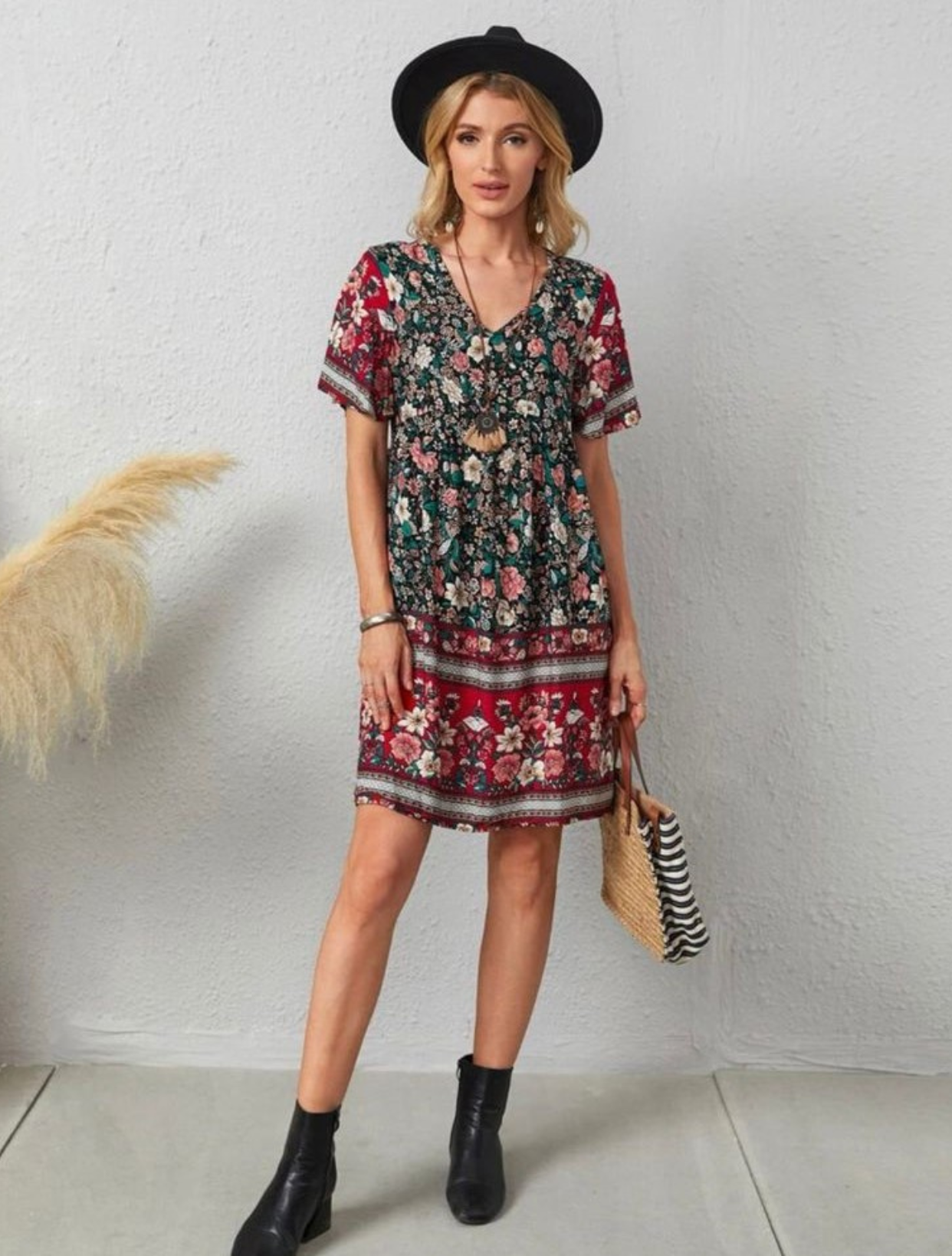Floral Print Smock dress