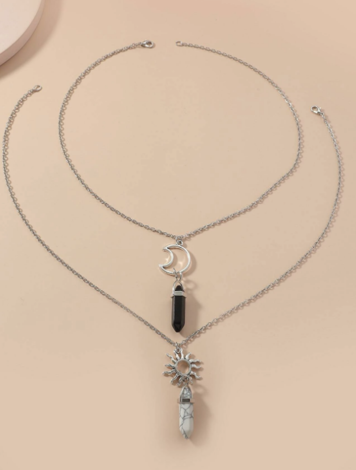 Sun & Moon Pendant Couple Necklace