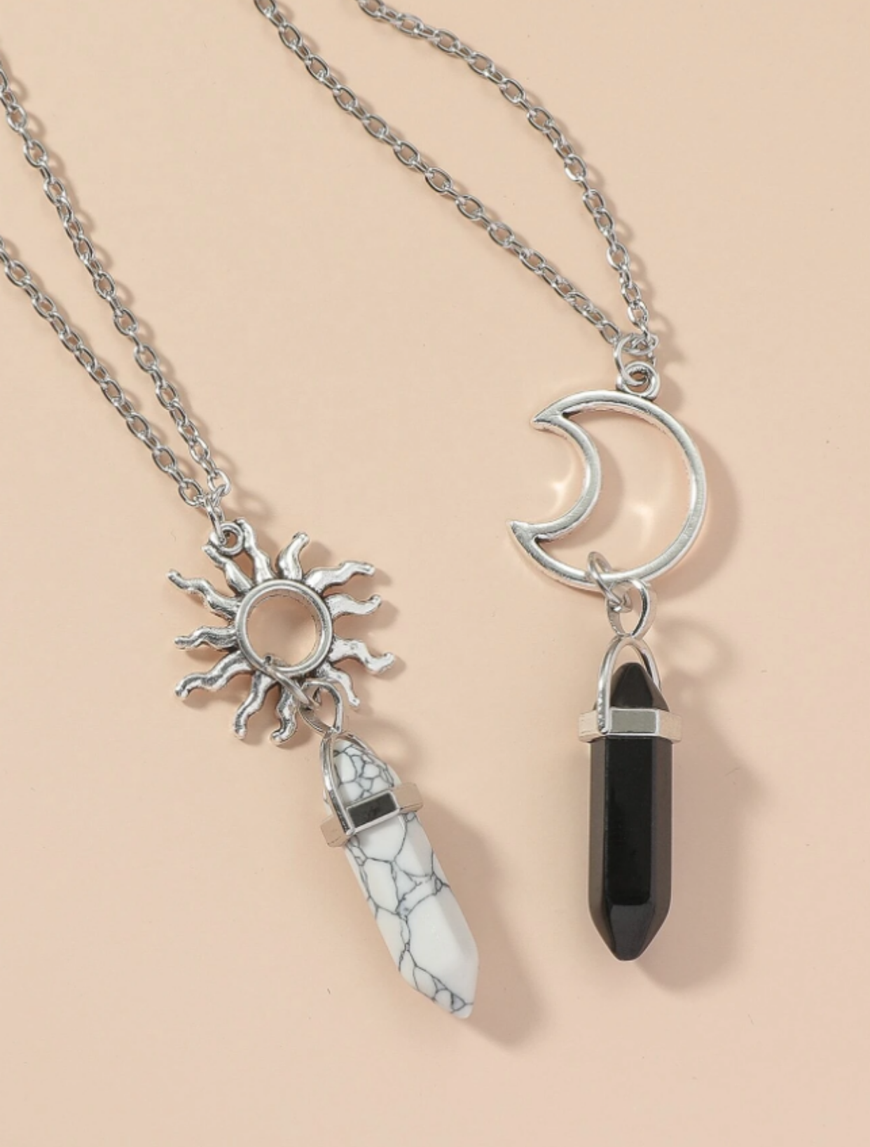 Sun & Moon Pendant Couple Necklace