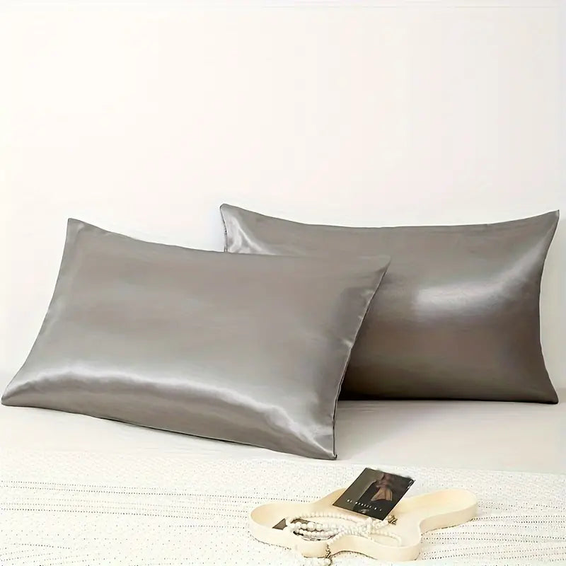 Light Grey Satin Pillowcases