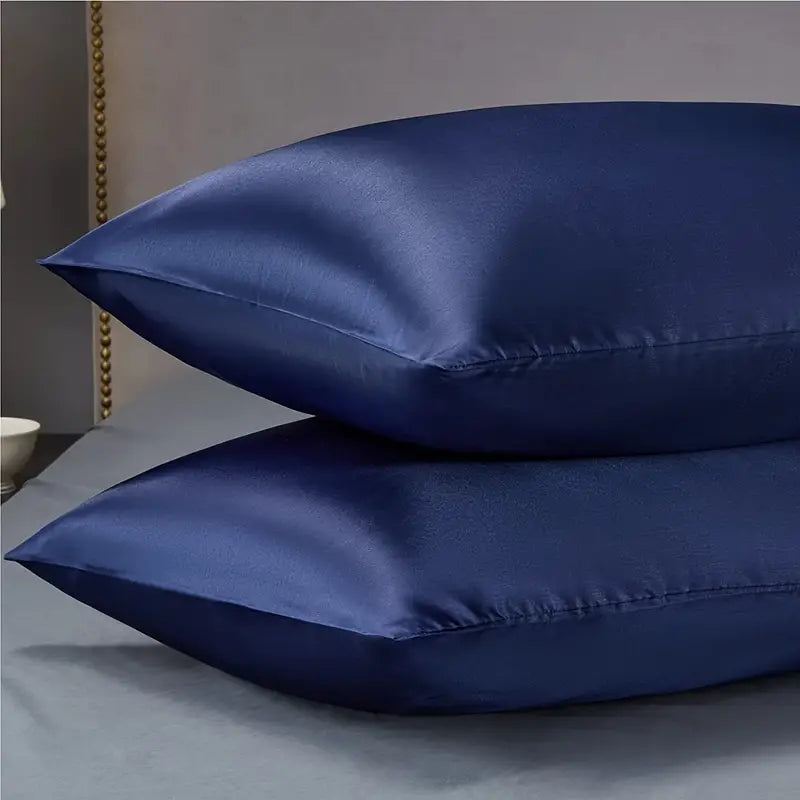 Navy Blue Satin Pillowcases