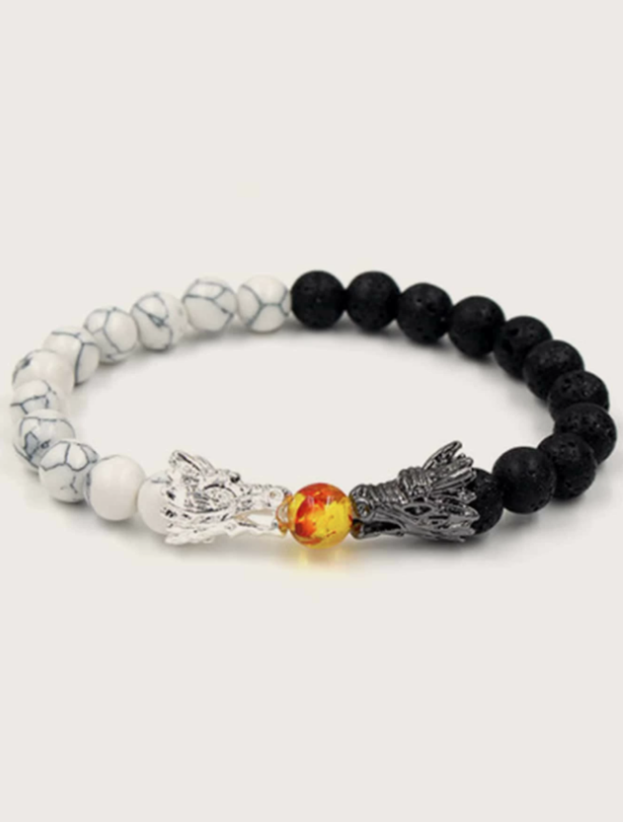 Men Dragon & Stone Beaded Bracelet