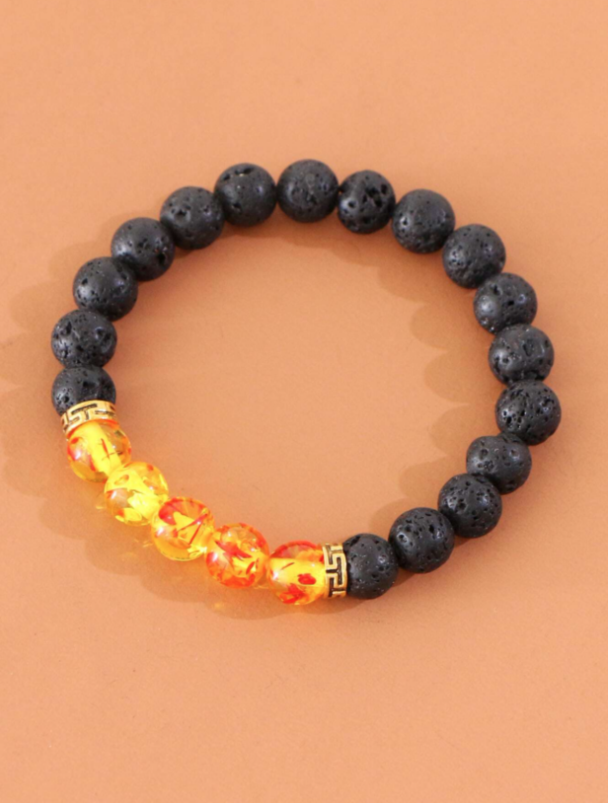 Volcano Rock & Fire Beaded Bracelet