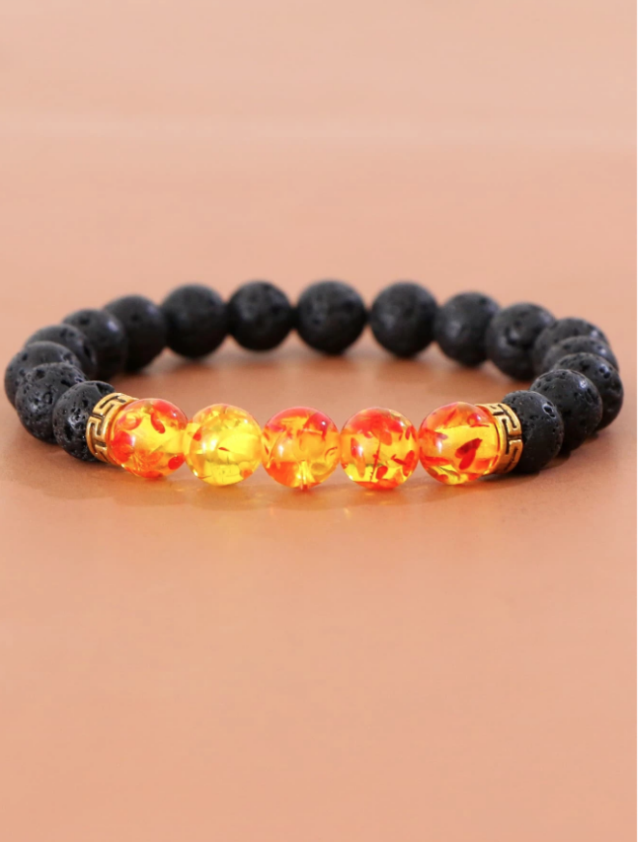 Volcano Rock & Fire Beaded Bracelet