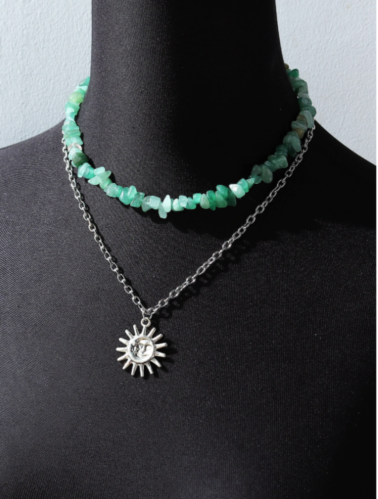Layered Sun Pendant Necklace