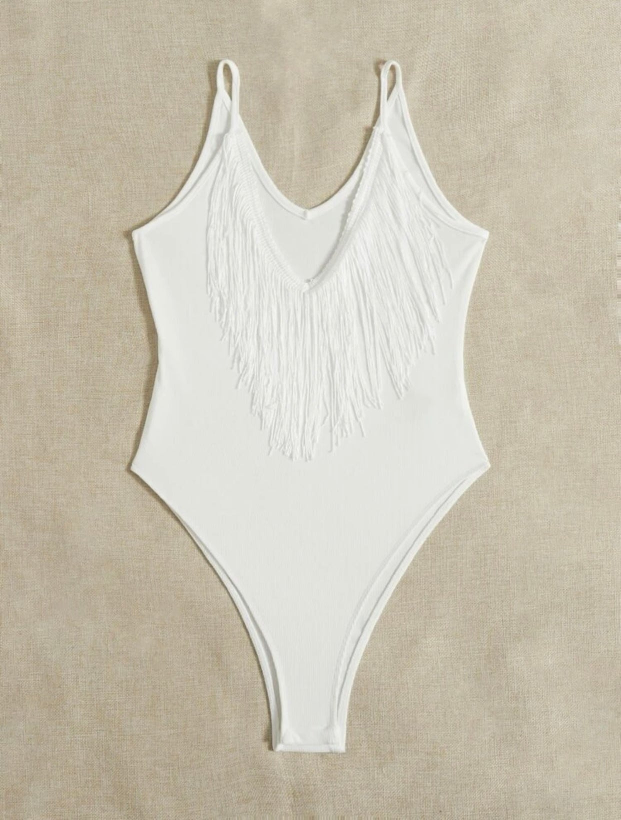 Fringe Trim Cami Bodysuit