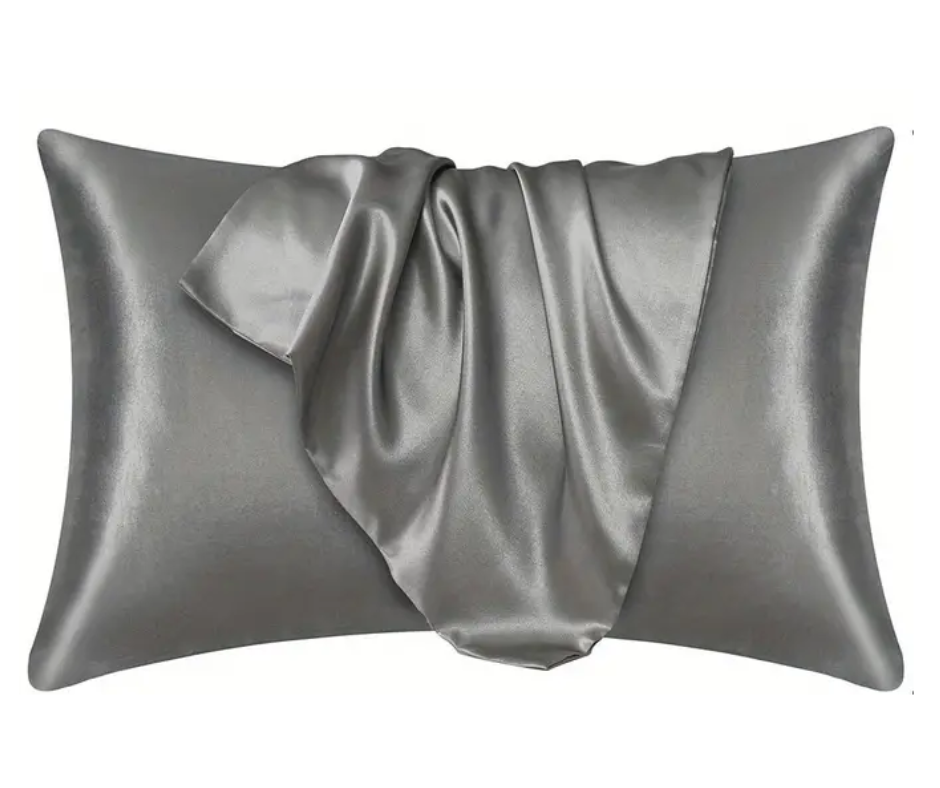 Dark Grey Satin Pillowcases