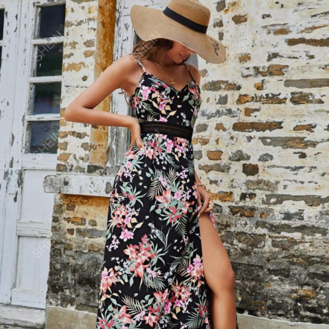 Tropical High Split Dress