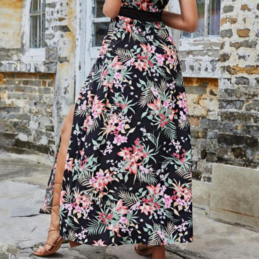 Tropical High Split Dress
