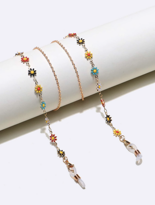 Flower Decor Glasses Chain