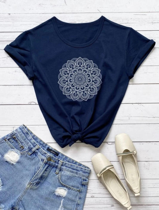 Navy Blue Mandala Shirt
