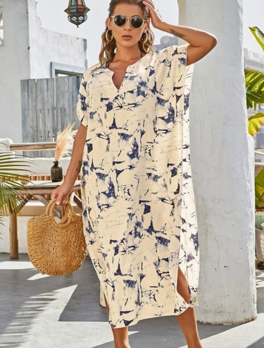Blue and White Tie Dye Dress