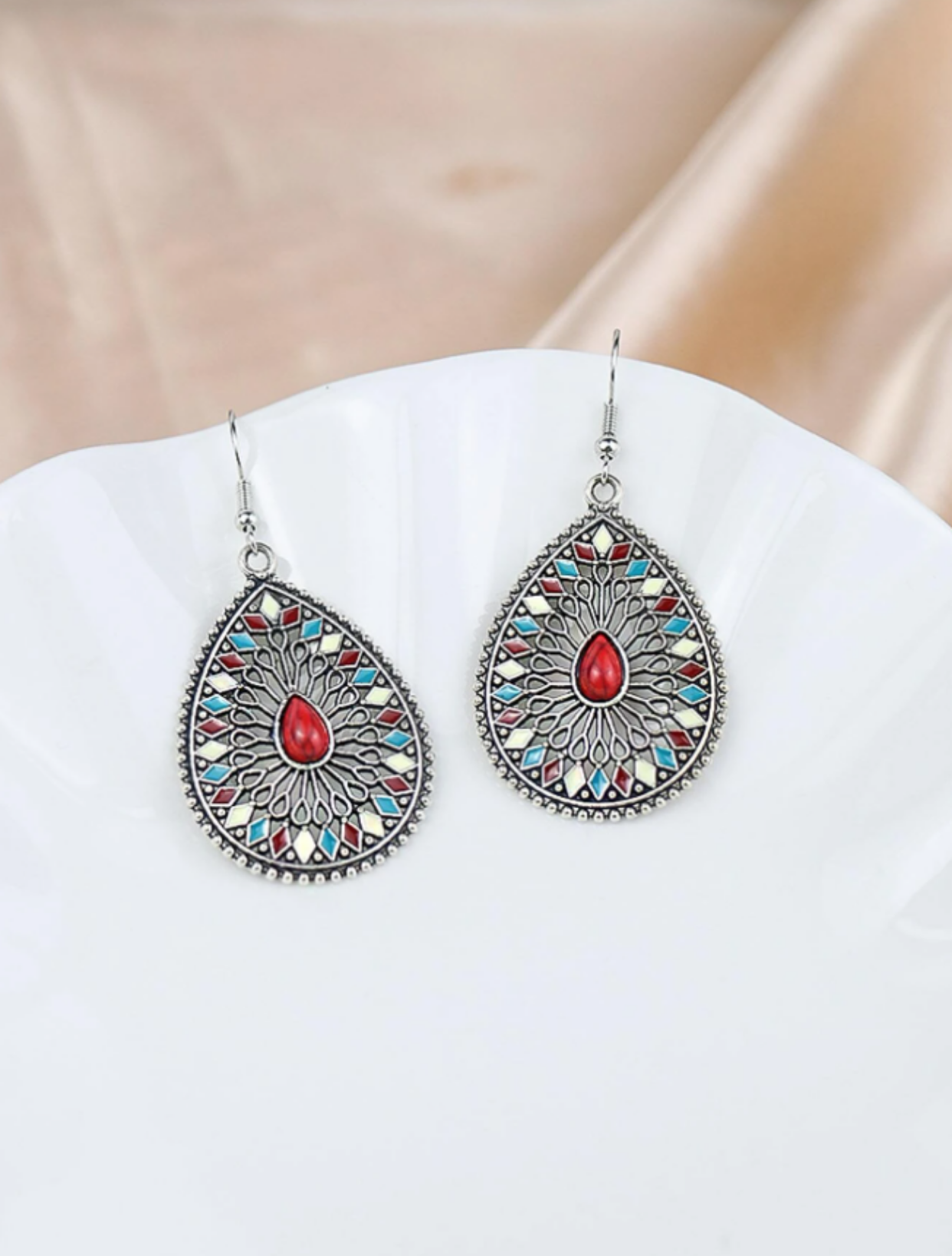 Vintage Multicolour Water Drop Earrings