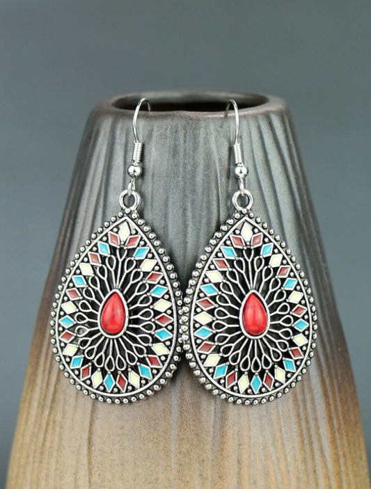 Vintage Multicolour Water Drop Earrings