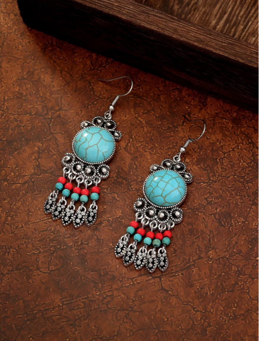 Bead Tassel Drop Earrings