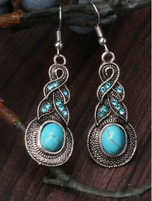 Turquoise Stone Dangling Earrings