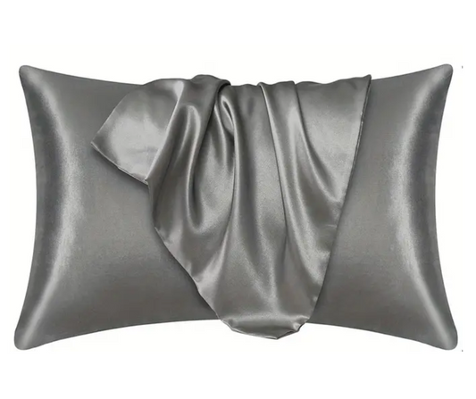 Dark Grey Satin Pillowcases