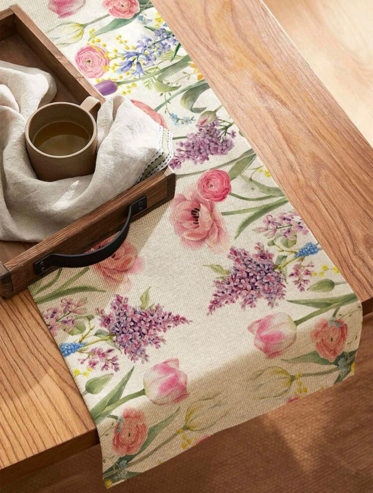 Colorful Floral Arrangement Table Runner